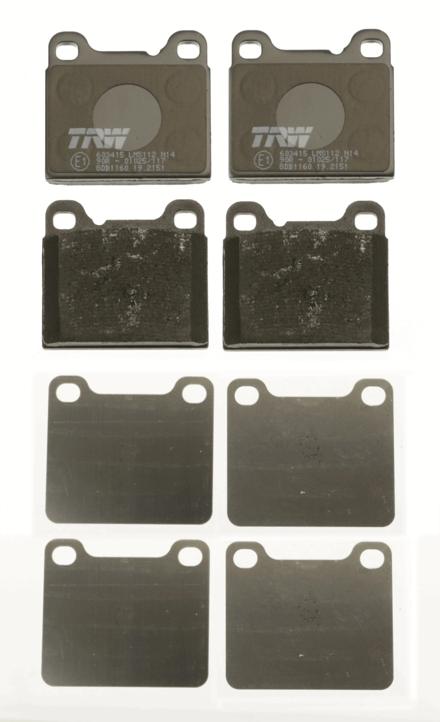 GDB1160 TRW Pastillas freno traseras