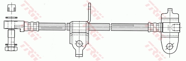 PHD953 TRW Tubo flexible de frenos delantero izquierdo 