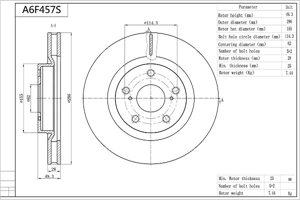 A6F457S Aisin