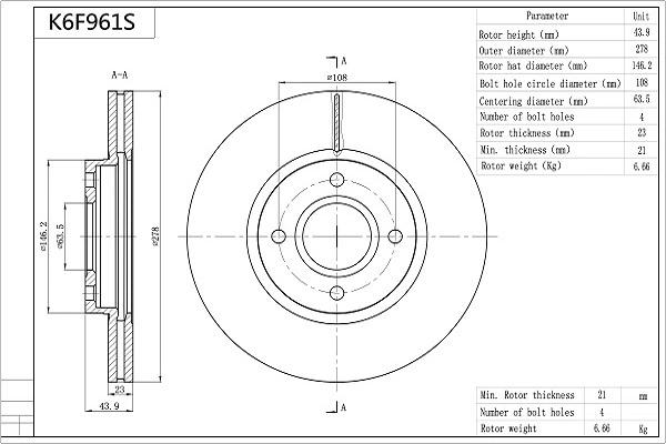 K6F961S Aisin