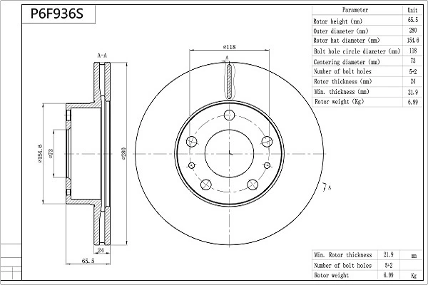P6F936S Aisin