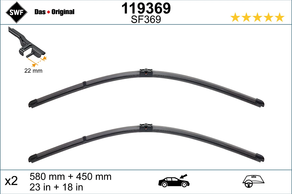 Comprar Juego de escobillas limpiaparabrisas delanteras, 2 piezas Fiat Palio  178DX a bajo precio
