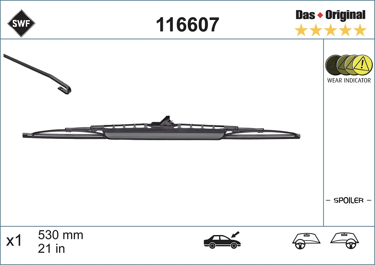 Comprar 116607 SWF Juego de escobillas de luna delantera, 2 piezas