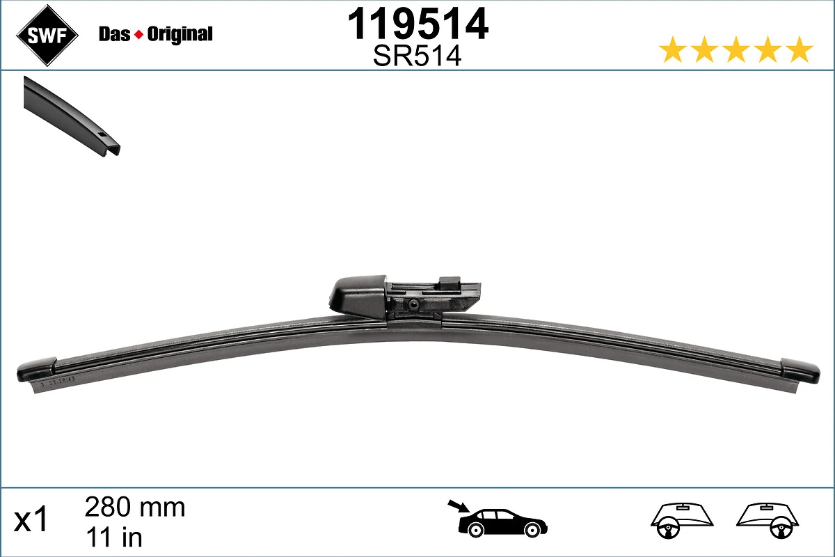 Escobilla del limpiaparabrisas trasero SWF 119514 precio, desde 5,60 EUR