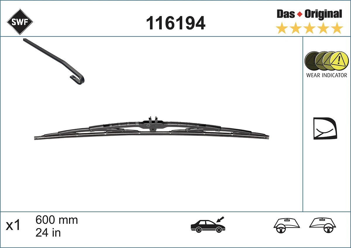 Comprar 116194 SWF Escobilla del limpiaparabrisas del lado del pasajero