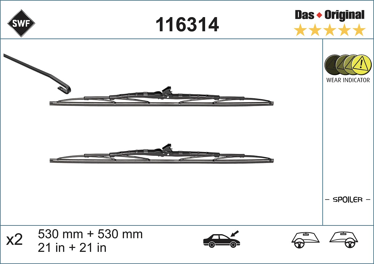 Limpiaparabrisas delanteras TEF53SL Trico