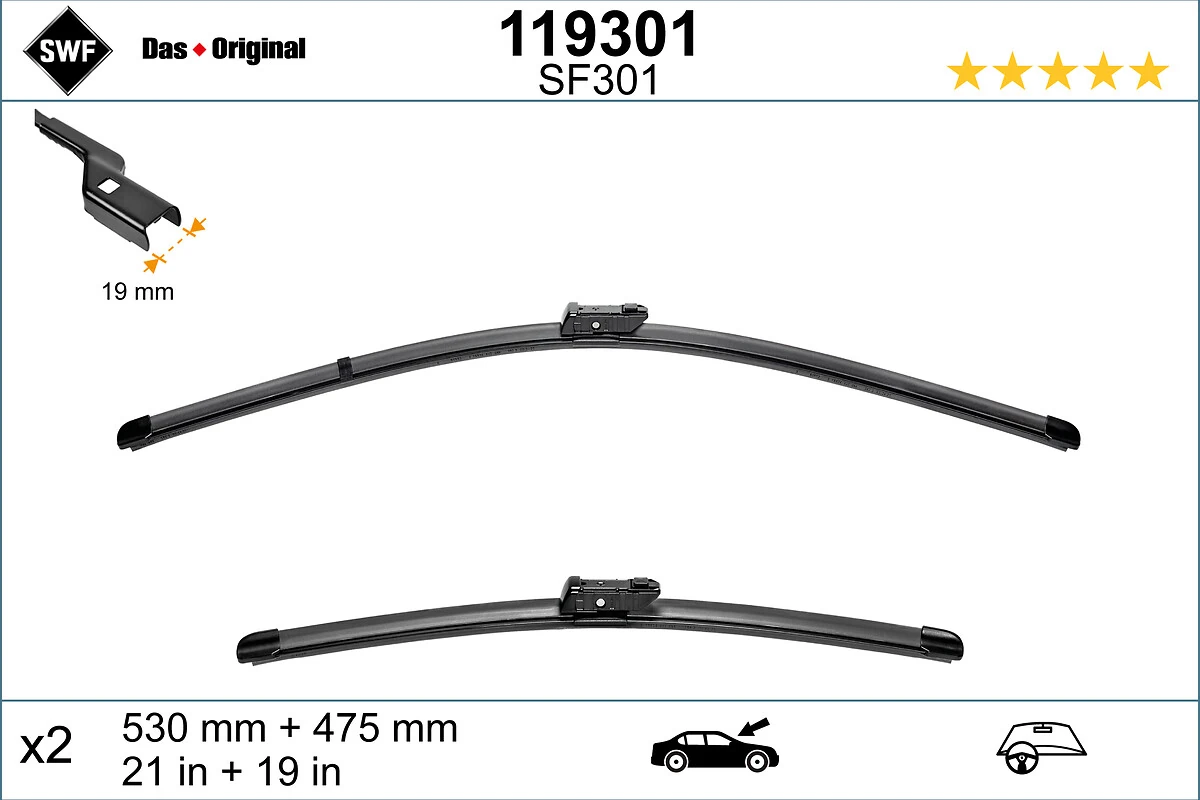 Escobillas de limpiaparabrisas delanteras Polo IV hatchback (2001-2014) original desde 23,22 €
