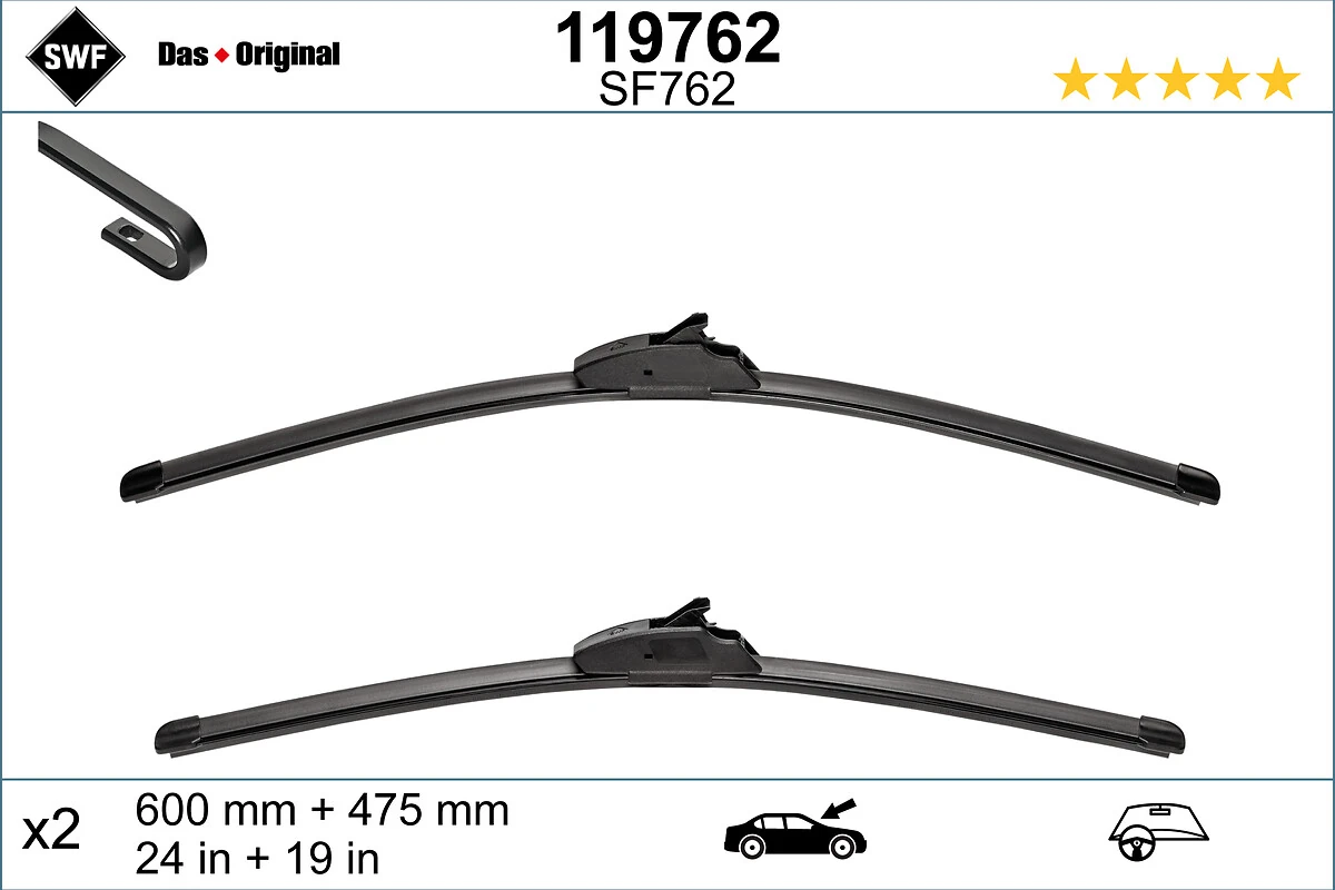 Comprar Juego de escobillas de luna delantera, 2 piezas Navara  D40