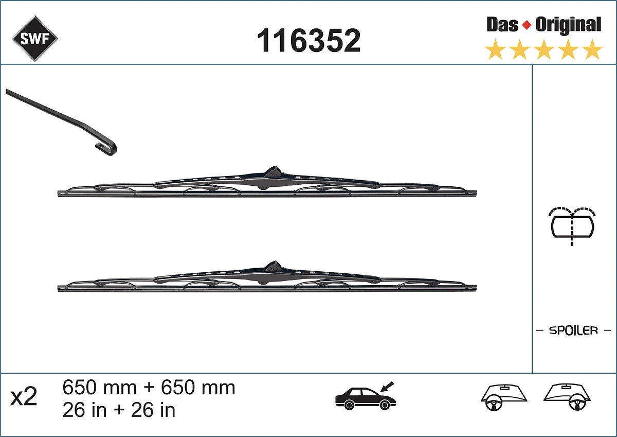 Escobillas Limpiaparabrisas delanteras para Citroen C8  EA, EB