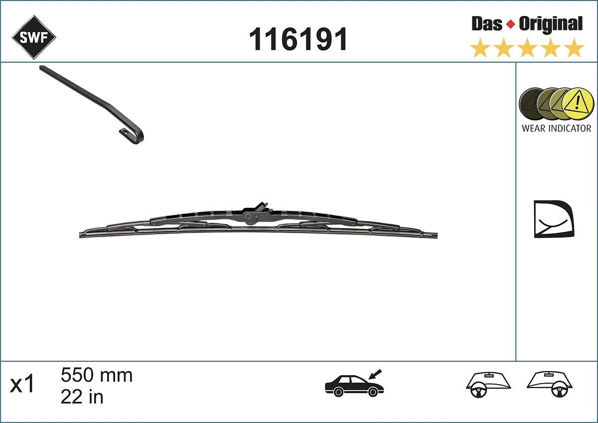 Comprar 116191 SWF Escobilla del limpiaparabrisas del lado del pasajero