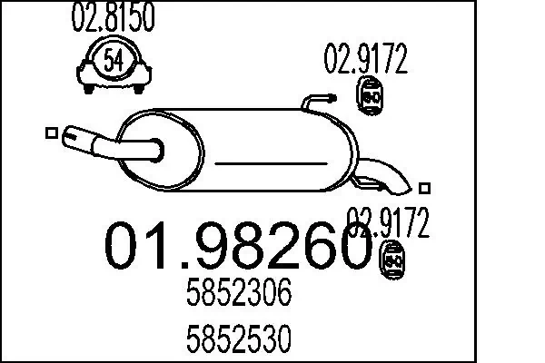 Silenciador trasero para Opel Astra A04