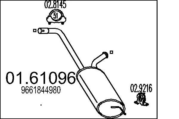 Silenciador trasero para Citroen Jumpy