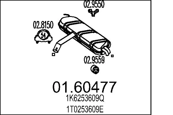 Silencioso trasero Touran I monovolumen (2003-2010) original desde 121,54 €