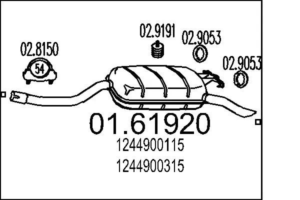 Silenciador trasero para Mercedes E W124