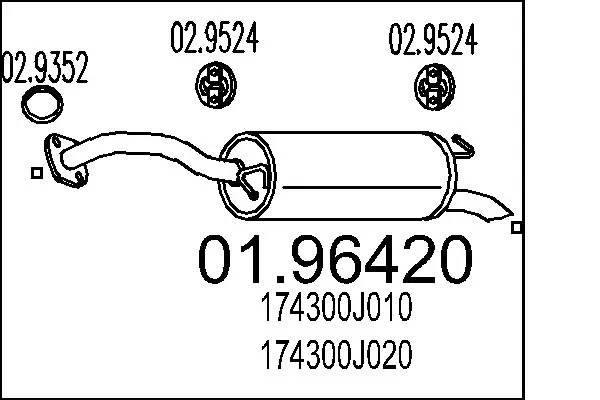 Silencioso trasero Toyota Yaris  (1999-2005)