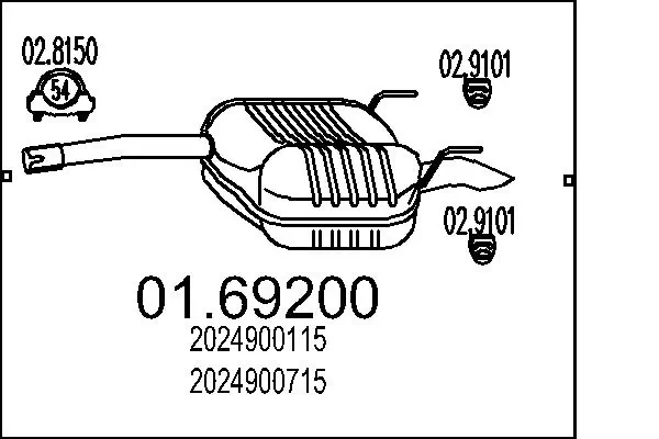 Silenciador trasero para Mercedes C S202