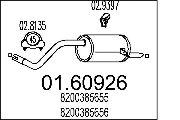 Comprar Silenciador trasero Renault Clio III BR01, CR01 a bajo precio