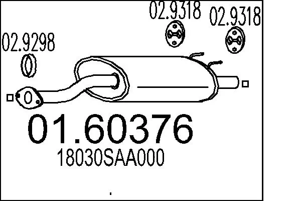 Silenciador trasero para Honda Jazz GD, GE