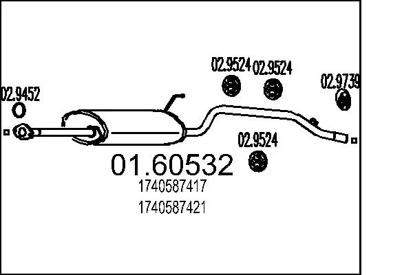 Comprar Silenciador trasero Daihatsu Terios  J100, J102, J122 a bajo precio