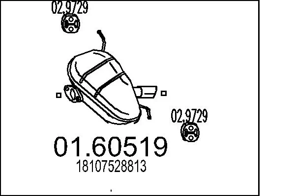 Precio del repuesto Silencioso trasero 1  hatchback