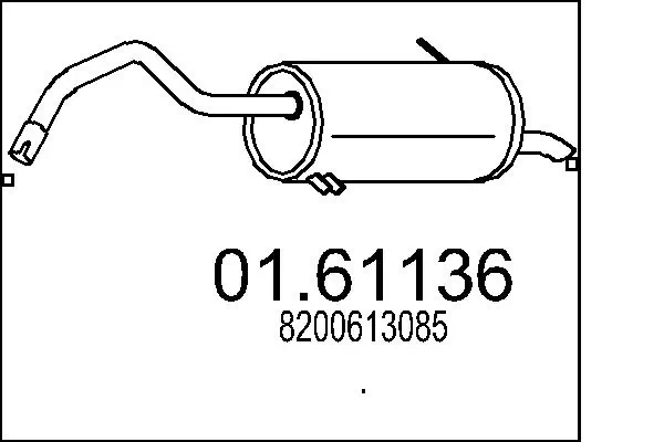 Silenciador trasero para Renault Kangoo KW0, KW1