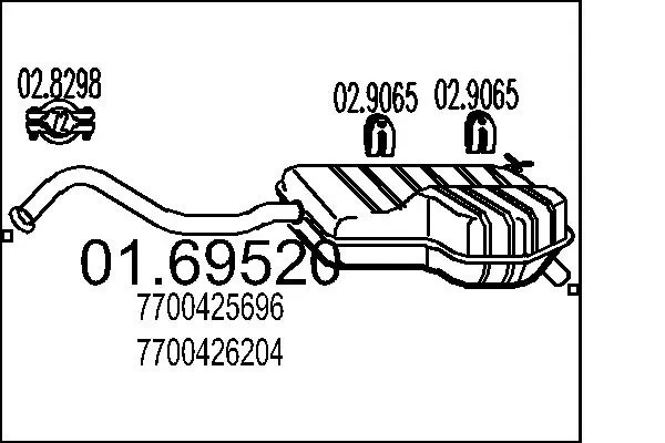 Silencioso trasero para Renault Laguna I (K56)