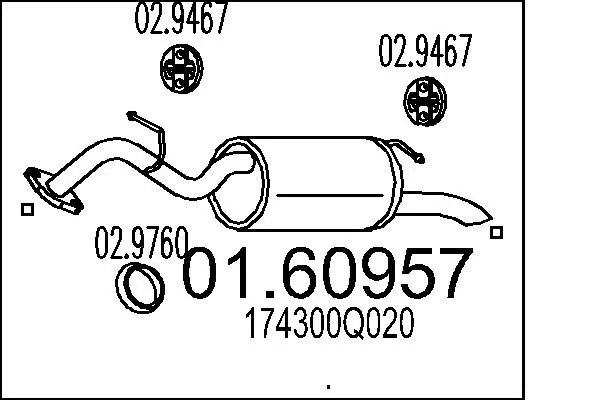 Silencioso trasero Toyota Yaris (2005-2011)