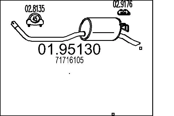 Silenciador trasero para Fiat Punto 176L