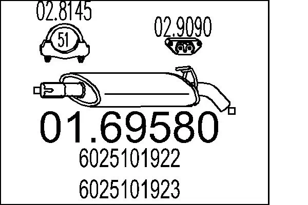 Silencioso trasero para Renault Espace II (J63)
