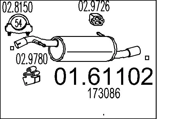 Silenciador trasero para Citroen C-Elysee