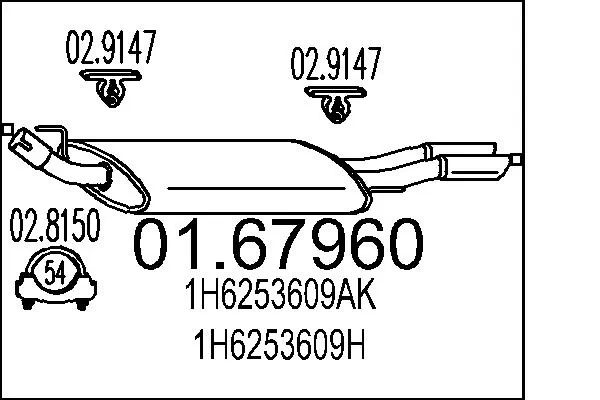 Silencioso trasero Volkswagen Golf III
