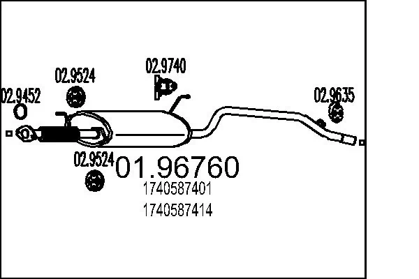 Comprar Silenciador trasero Daihatsu Terios J100, J102, J122 a bajo precio
