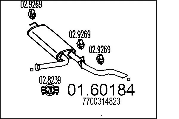 Silencioso trasero Renault Master II (JD, ND)