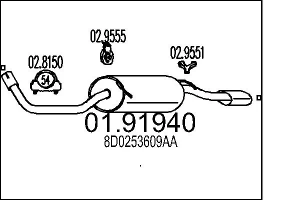 Comprar Silencioso trasero A4  8D5