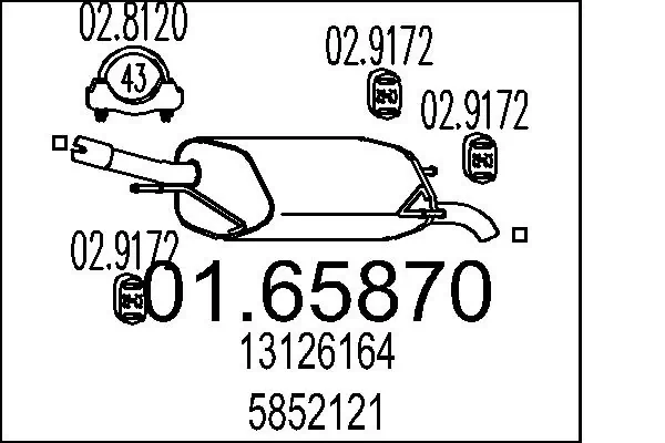 Precio del repuesto Silencioso trasero Corsa hatchback