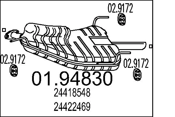 Silencioso trasero Opel Vectra  (1995-2002)