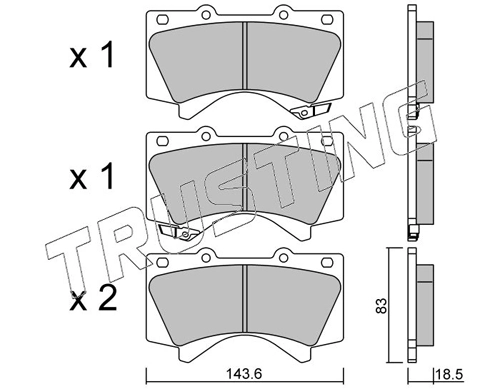 Pastillas delanteras Toyota Land Cruiser  (2007-2021)