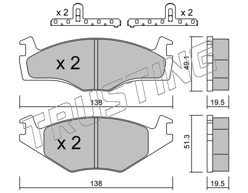 Pastillas de freno delanteras para Volkswagen Jetta II (19E, 1G2, 165, 167)