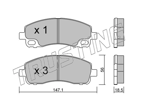 Pastillas traseras Mitsubishi Canter VIII (FB7, FB8, FE7, FE8)
