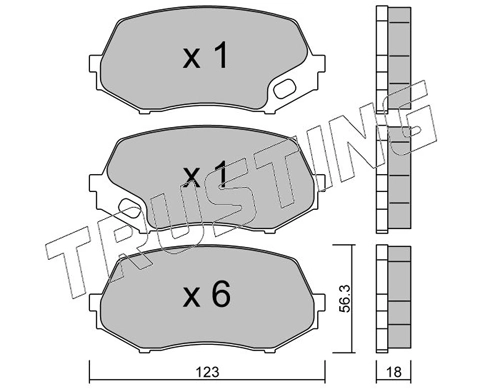 Pastillas de freno delanteras para Mitsubishi Canter VIII (FB7, FB8, FE7, FE8)
