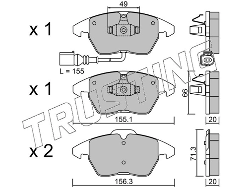 Juego de pastillas de freno Audi TT  (8J3)