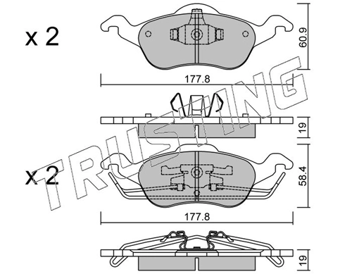 Pastillas de freno delanteras Ford Focus 1 DFW