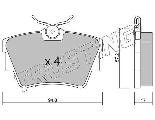Pastillas de freno traseras para Volkswagen Transporter 24, 25, 251