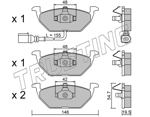 Pastillas de freno Audi A2  (8Z0)