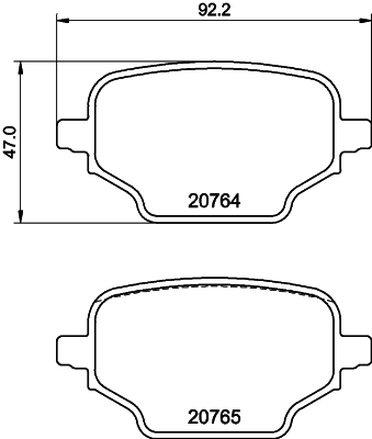 Pastillas de freno traseras 1689800480 Peugeot/Citroen