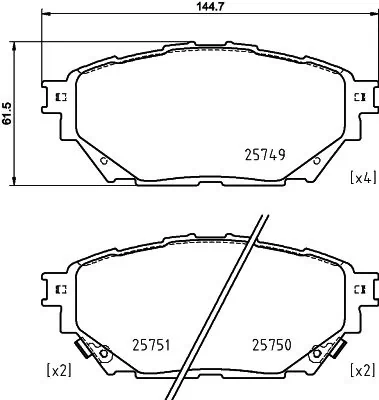 Comprar ML225275 Mitsubishi Pastillas delanteras de freno