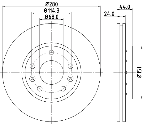 Comprar 8DD355116151 HELLA Freno de disco delantero