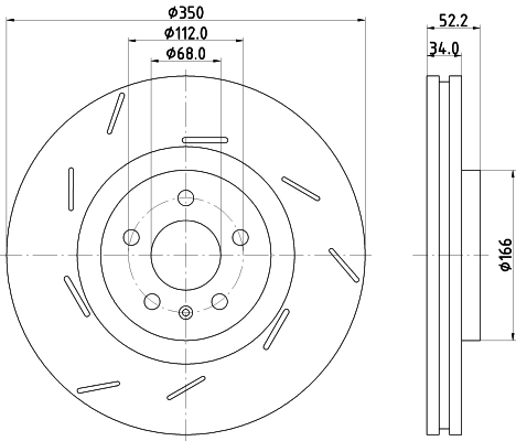 Disco de freno delantero VAG 95B615301