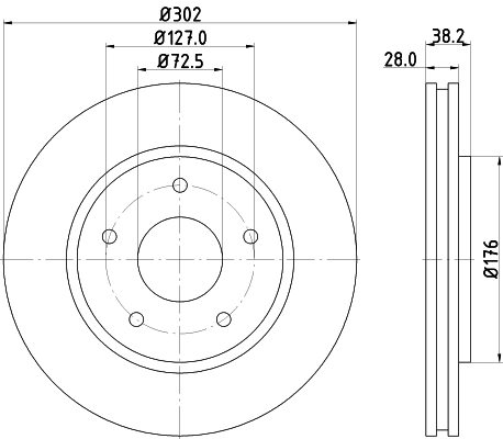 Comprar 8DD355115841 HELLA Freno de disco delantero