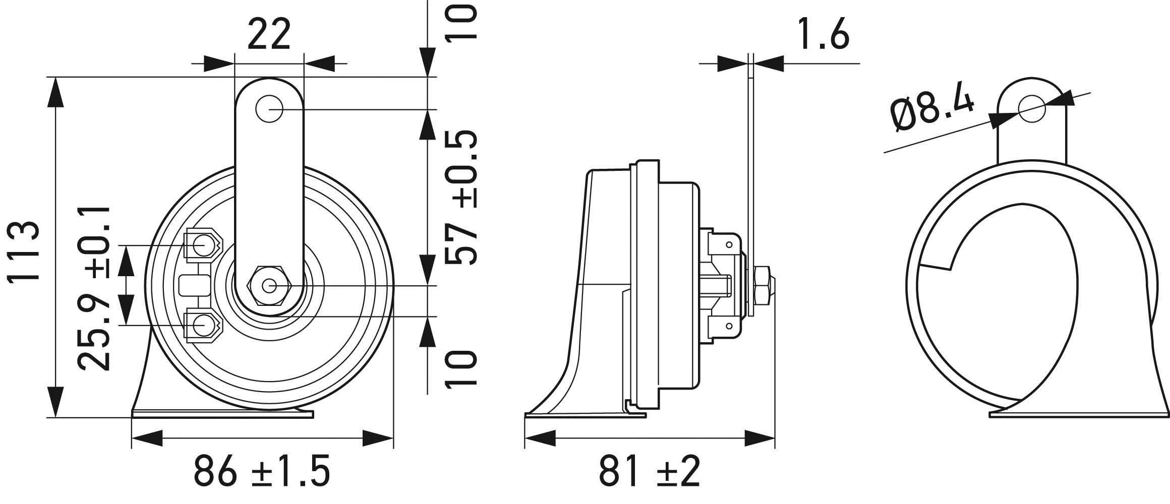 Claxon para Mercedes E  C124
